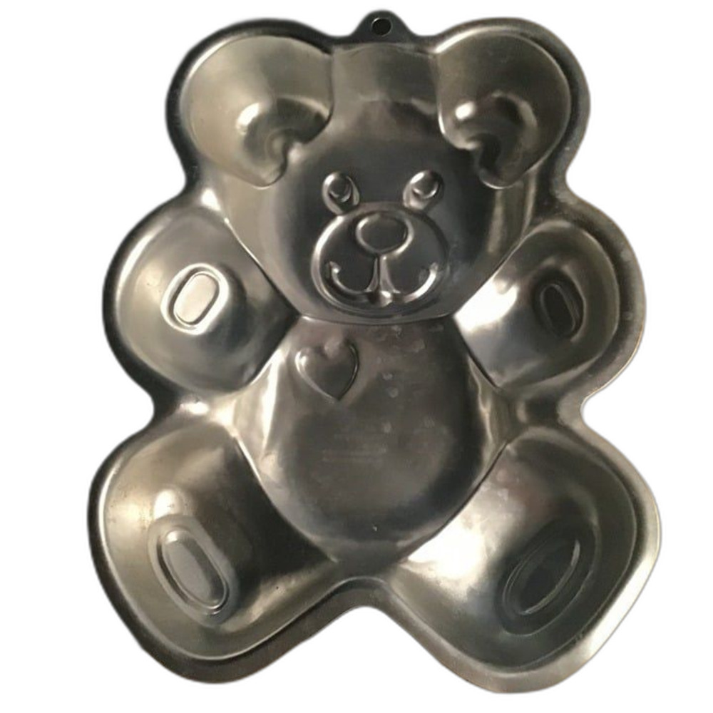 Vintage 1982 Wilton Huggable Teddy Bear Aluminum Cake Pan 502-3754 with Heart